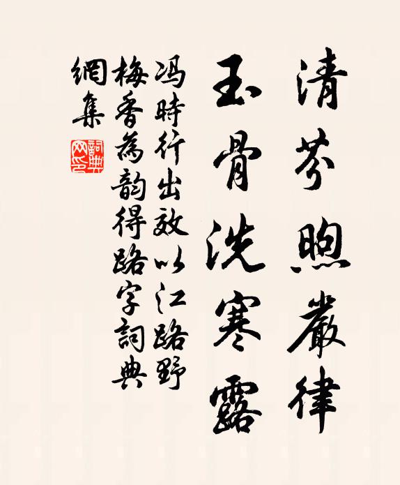 冯时行清芬煦严律，玉骨洗寒露书法作品欣赏