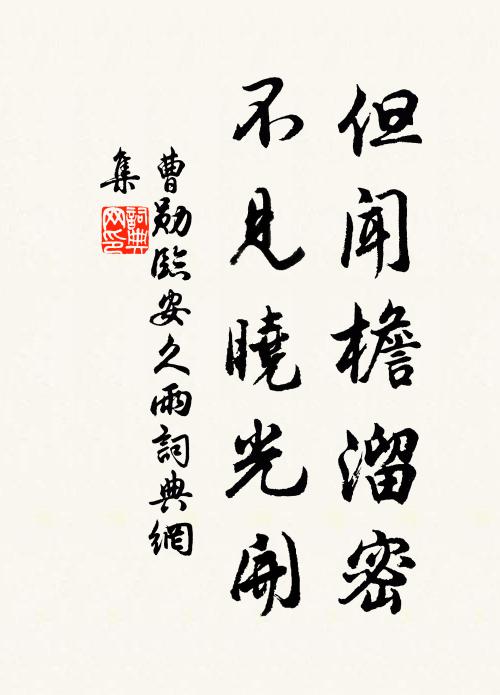 曹勋但闻檐溜密，不见晓光开书法作品欣赏