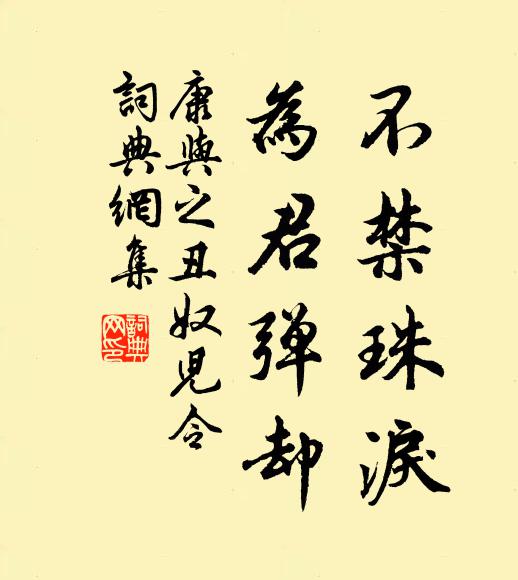 康与之不禁珠泪，为君弹却书法作品欣赏