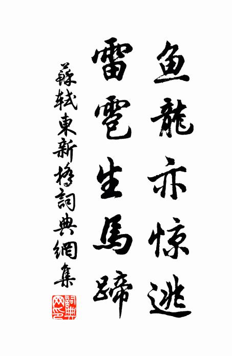 苏轼鱼龙亦惊逃，雷雹生马蹄书法作品欣赏