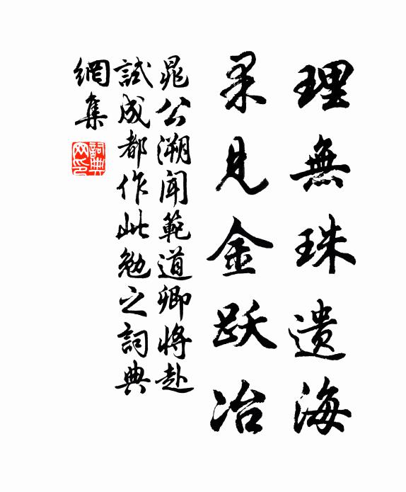 晁公溯理无珠遗海，果见金跃冶书法作品欣赏