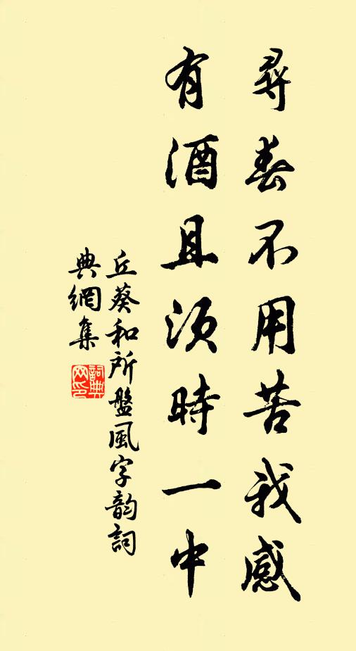 丘葵寻春不用苦我感，有酒且须时一中书法作品欣赏