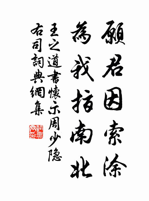 王之道愿君因索涂，为我指南北书法作品欣赏
