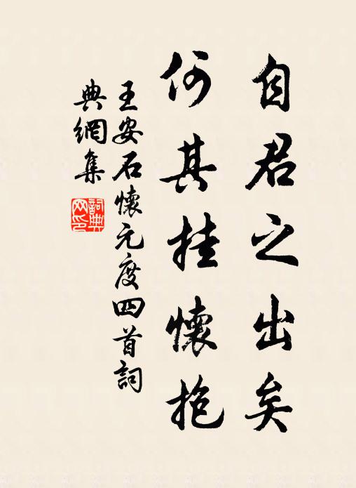 王安石自君之出矣，何其挂怀抱书法作品欣赏