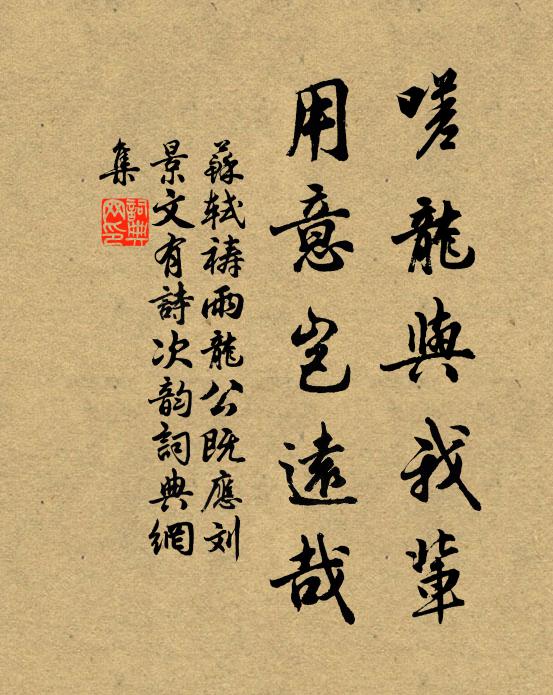 苏轼嗟龙与我辈，用意岂远哉书法作品欣赏