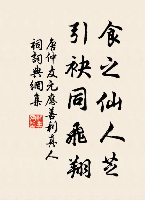 唐仲友食之仙人芝，引袂同飞翔书法作品欣赏