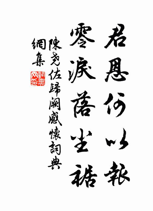 陈尧佐君恩何以报，零泪落尘裾书法作品欣赏
