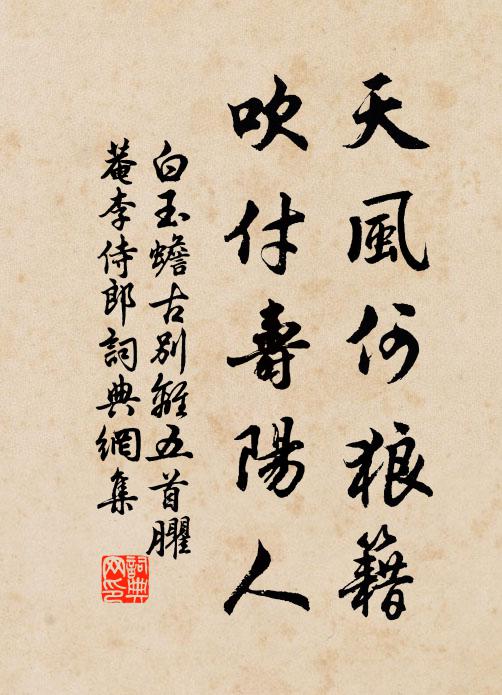 白玉蟾天风何狼籍，吹付寿阳人书法作品欣赏