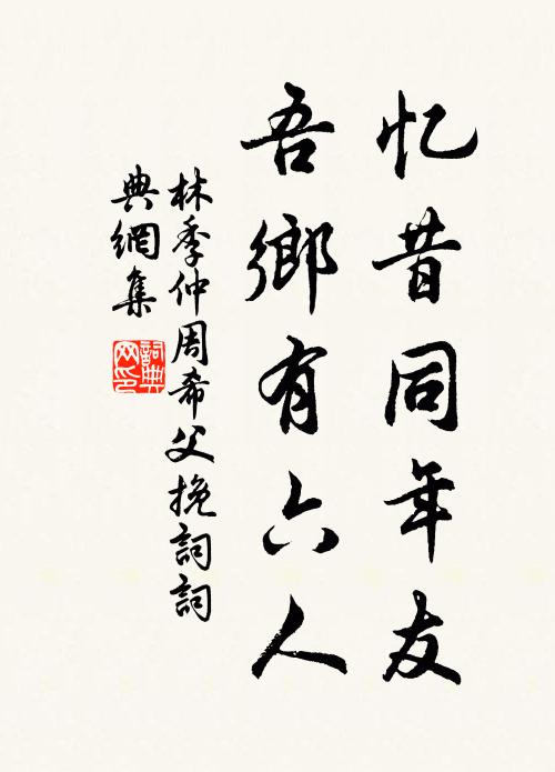 林季仲忆昔同年友，吾乡有六人书法作品欣赏