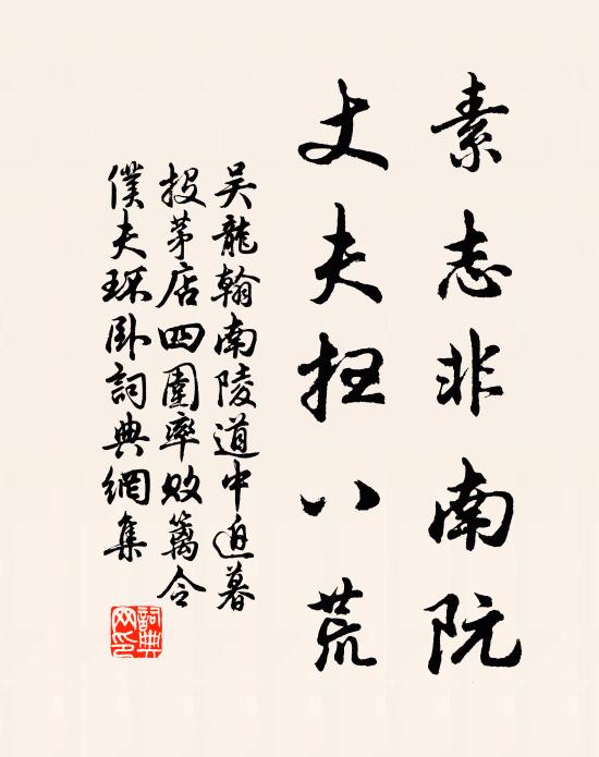 吴龙翰素志非南阮，丈夫扫八荒书法作品欣赏