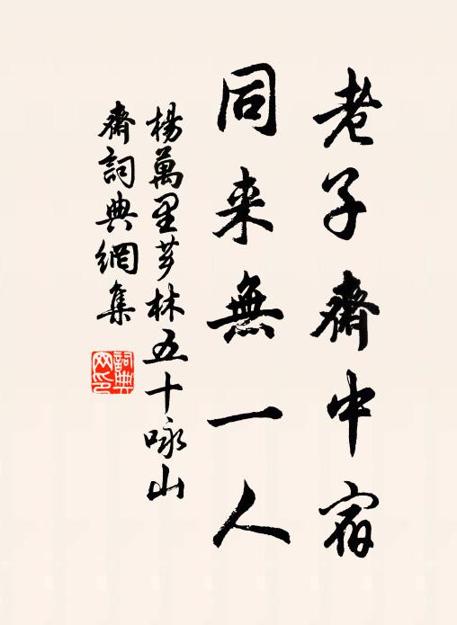 杨万里老子斋中宿，同来无一人书法作品欣赏