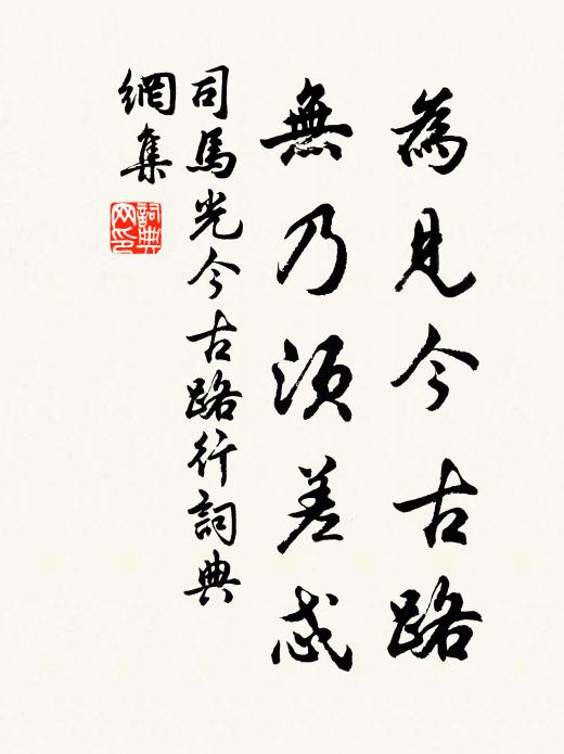 司马光为见今古路，无乃须差忒书法作品欣赏