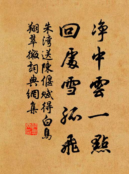 朱湾净中云一点，回处雪孤飞书法作品欣赏