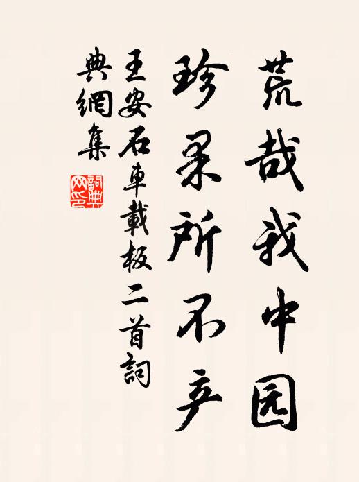 王安石荒哉我中园，珍果所不产书法作品欣赏