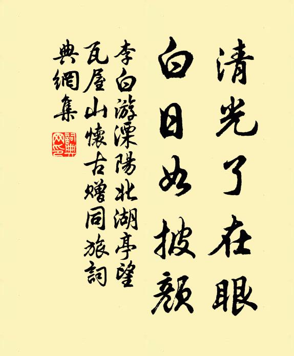 李白清光了在眼，白日如披颜书法作品欣赏