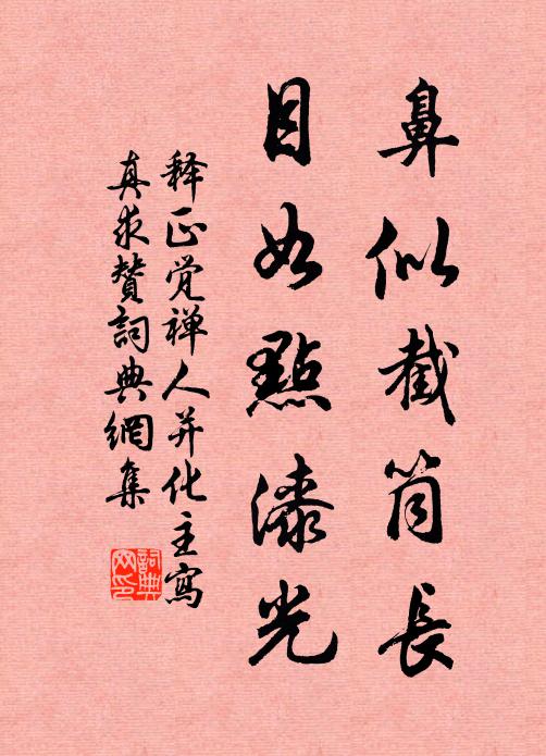 释正觉鼻似截筒长，目如点漆光书法作品欣赏
