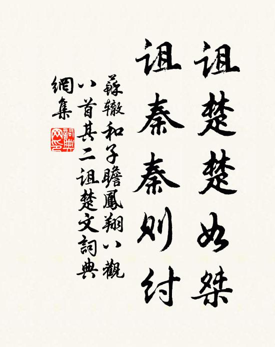 苏辙诅楚楚如桀，诅秦秦则纣书法作品欣赏
