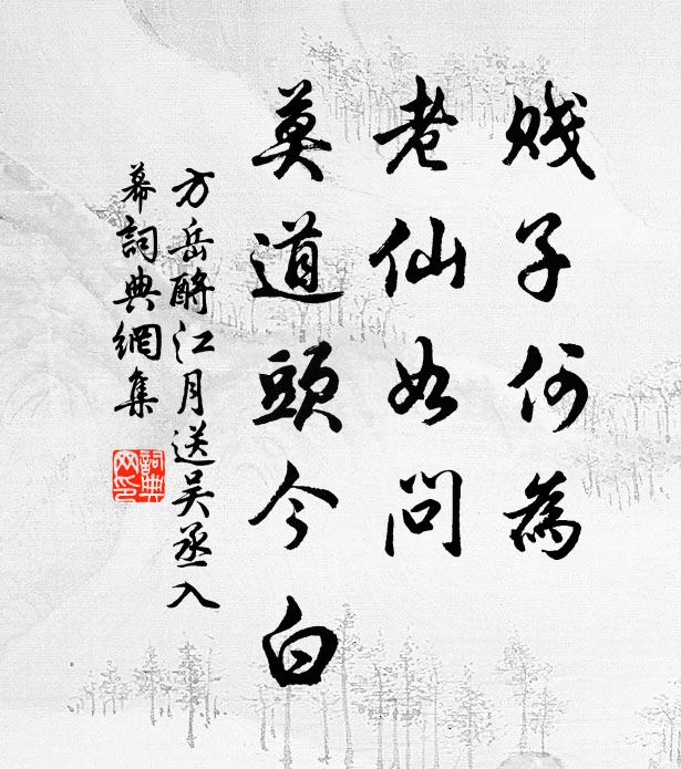 方岳贱子何为，老仙如问，莫道头今白书法作品欣赏