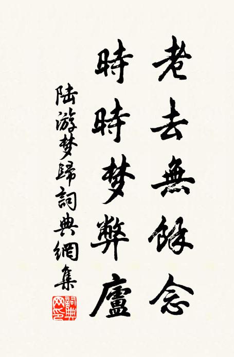 陆游老去无余念，时时梦弊庐书法作品欣赏
