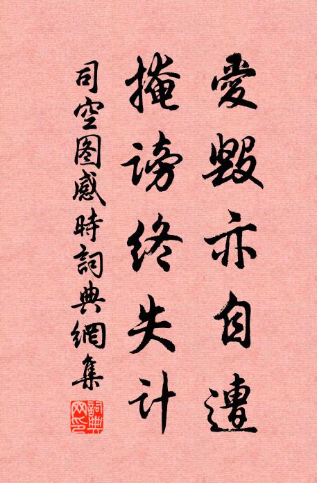 司空图爱毁亦自遭，掩谤终失计书法作品欣赏