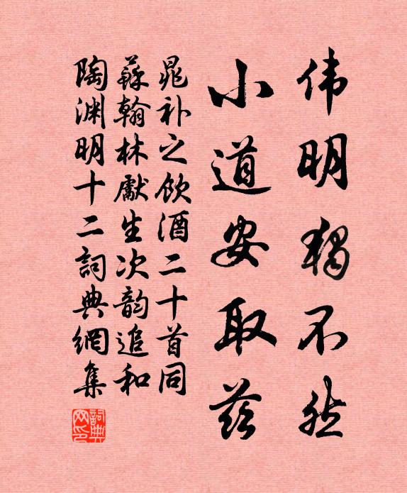晁补之伟明独不然，小道安取兹书法作品欣赏