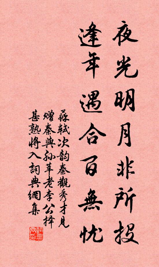 苏轼夜光明月非所投，逢年遇合百无忧书法作品欣赏