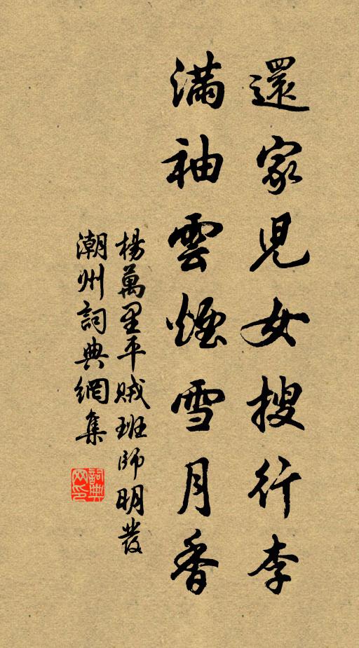 杨万里还家儿女搜行李，满袖云烟雪月香书法作品欣赏