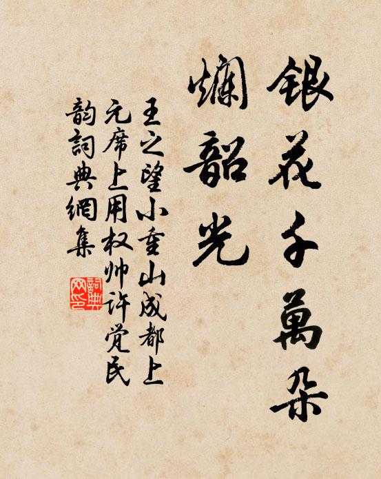 王之望银花千万朵，烂韶光书法作品欣赏