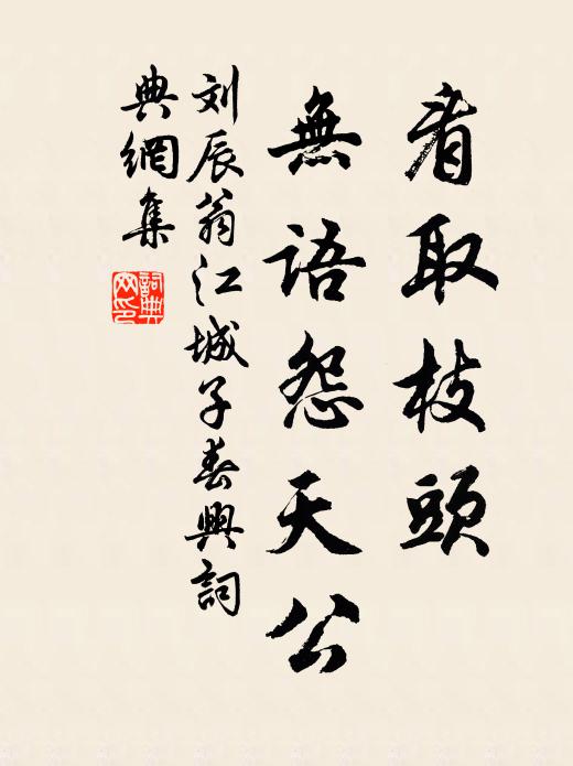 刘辰翁看取枝头，无语怨天公书法作品欣赏