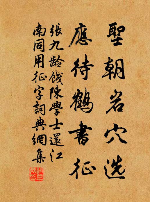 张九龄圣朝岩穴选，应待鹤书征书法作品欣赏
