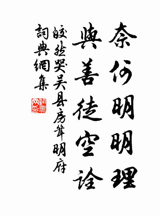 皎然奈何明明理，与善徒空诠书法作品欣赏