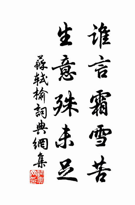 苏轼谁言霜雪苦，生意殊未足书法作品欣赏