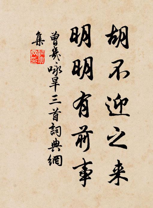 曾几胡不迎之来，明明有前事书法作品欣赏