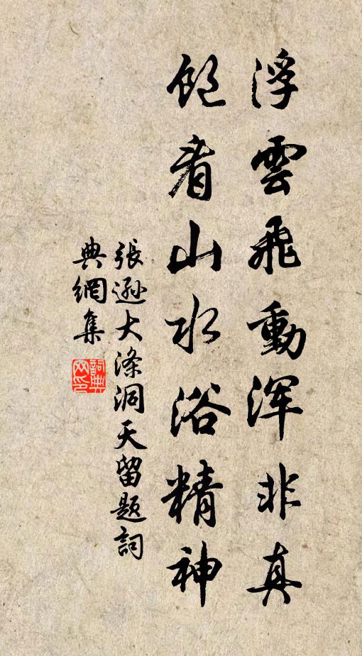 张逊浮云飞动浑非真，饱看山水浴精神书法作品欣赏