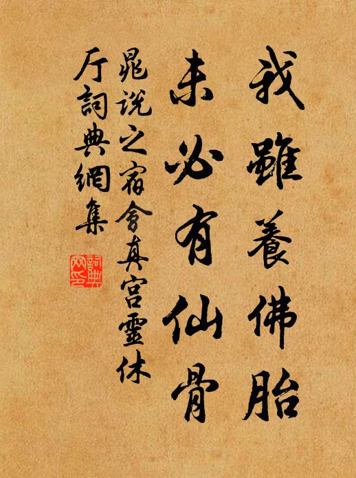 晁说之我虽养佛胎，未必有仙骨书法作品欣赏
