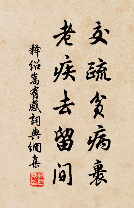 释绍嵩交疏贫病裹，老疾去留间书法作品欣赏