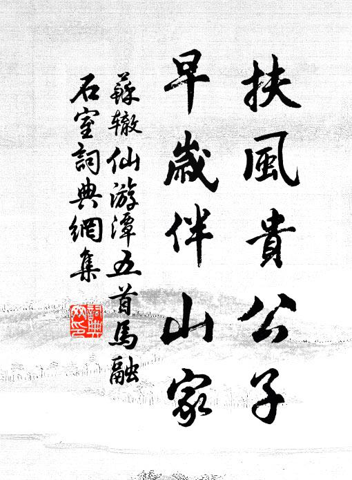 苏辙扶风贵公子，早岁伴山家书法作品欣赏