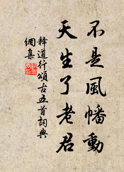 释道行不是风幡动，天生了老君书法作品欣赏