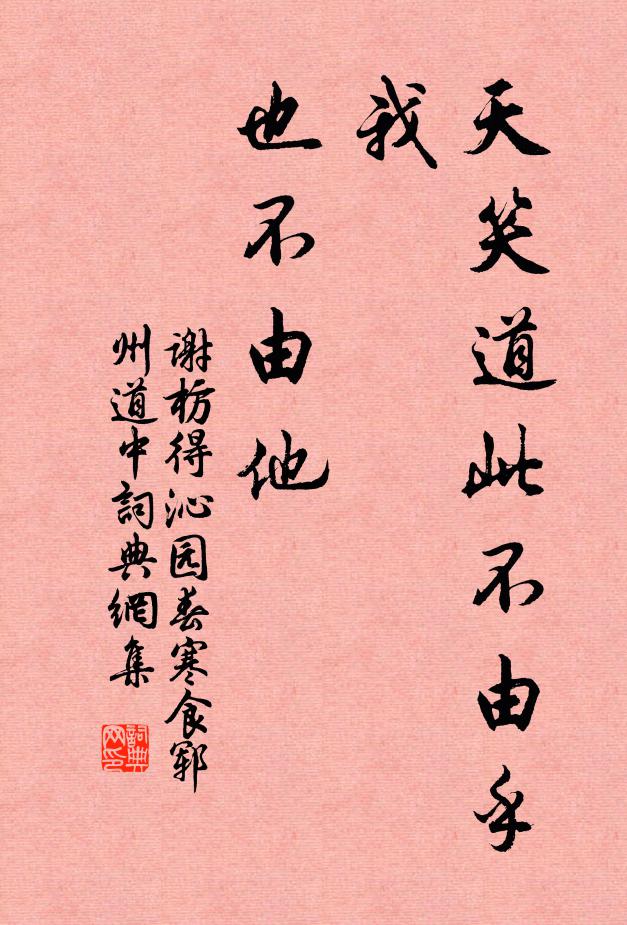谢枋得天笑道：此不由乎我，也不由他书法作品欣赏