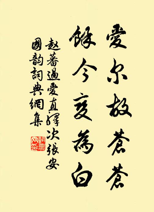 赵蕃爱尔故苍苍，余今变为白书法作品欣赏