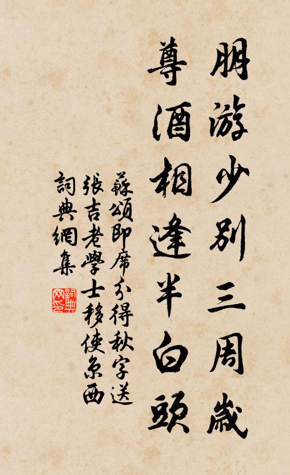 苏颂朋游少别三周岁，尊酒相逢半白头书法作品欣赏