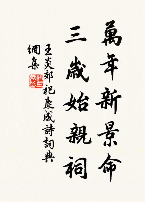 王炎万年新景命，三岁始亲祠书法作品欣赏