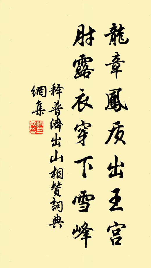 释普济龙章凤质出王宫，肘露衣穿下雪峰书法作品欣赏