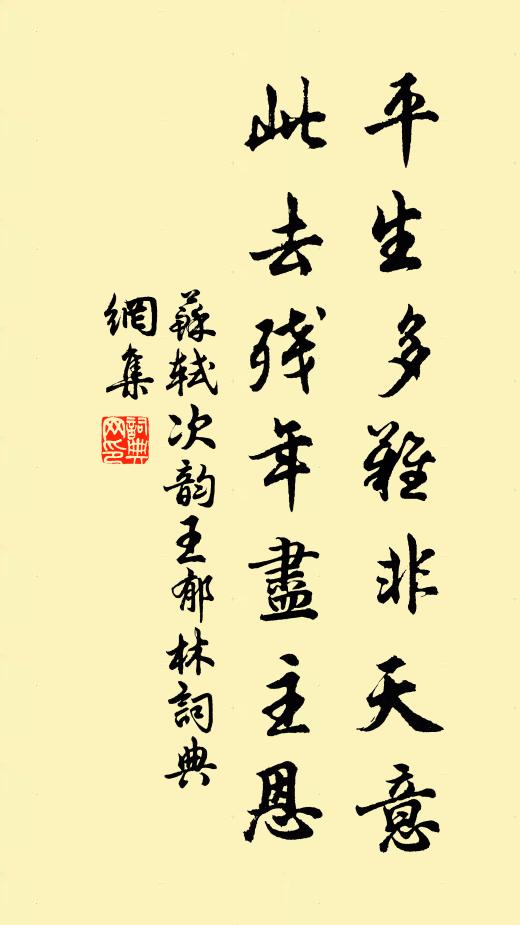 苏轼平生多难非天意，此去残年尽主恩书法作品欣赏