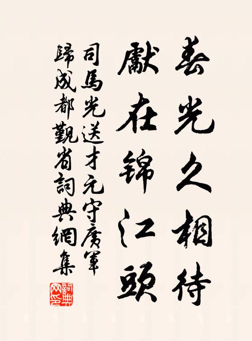 司马光春光久相待，先在锦江头书法作品欣赏