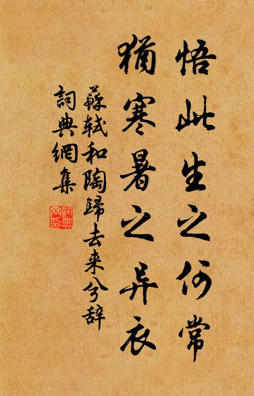 苏轼悟此生之何常，犹寒暑之异衣书法作品欣赏