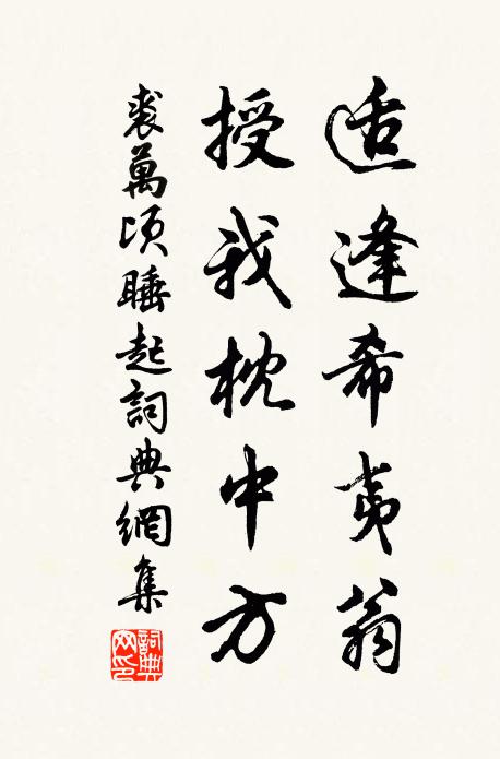 裘万顷适逢希夷翁，授我枕中方书法作品欣赏