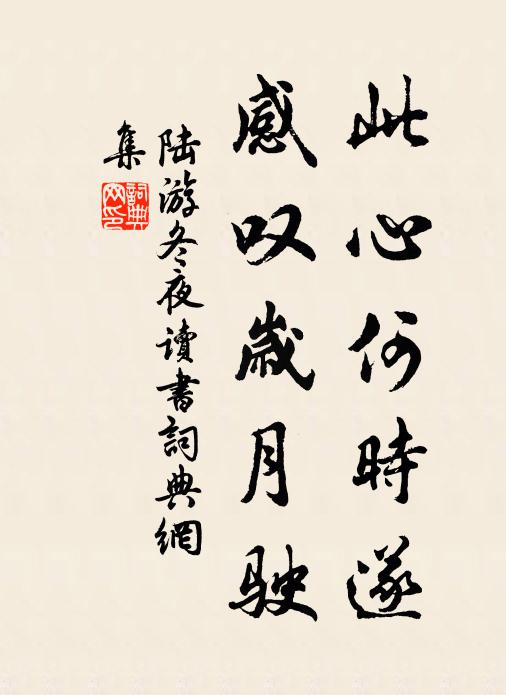 陆游此心何时遂？感叹岁月驶书法作品欣赏