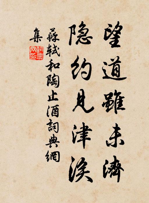 苏轼望道虽未济，隐约见津涘书法作品欣赏