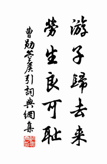 曹勋游子归去来，劳生良可耻书法作品欣赏
